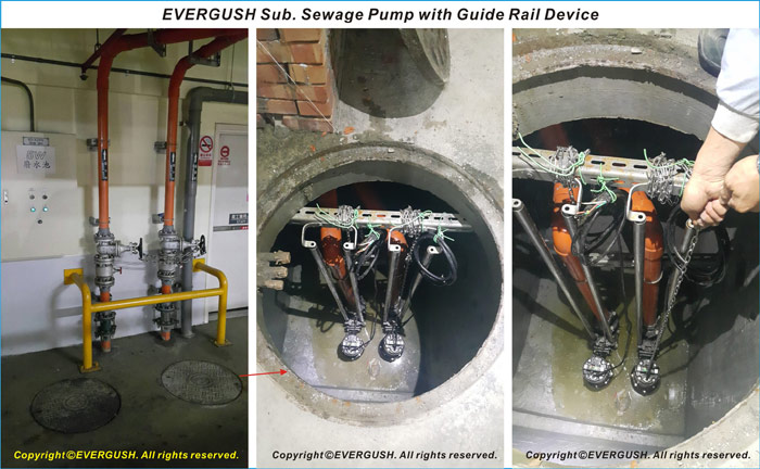 Evergush Submersible sewage pump with guide rail device