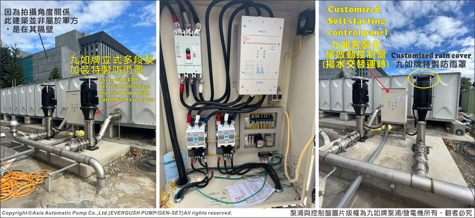 Navy base in Dazhi Taipei: Using multiple sets of EVERGUSH vertical multi-stage pump ECDL-75HP