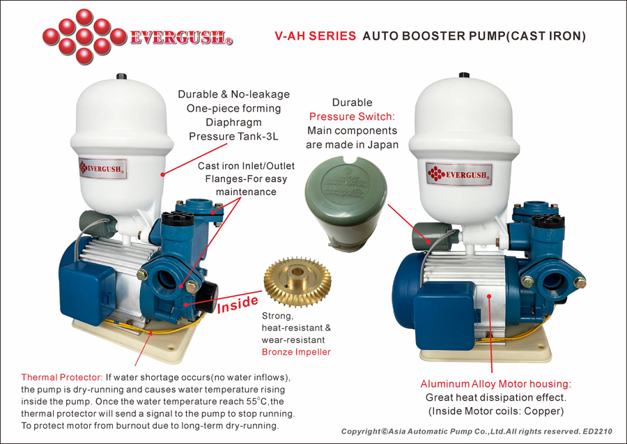 FEATURES OF V-AH AUTO BOOSTER PUMP
